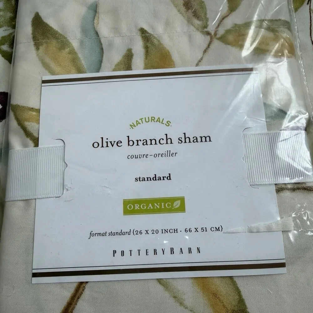Pottery Barn Olive Branch Duvet Cover King Shams Mediterranean 5 Piece Rare